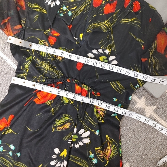 Vintage 70's angel wing sleeves maxi dress S/M - Picture 11 of 13